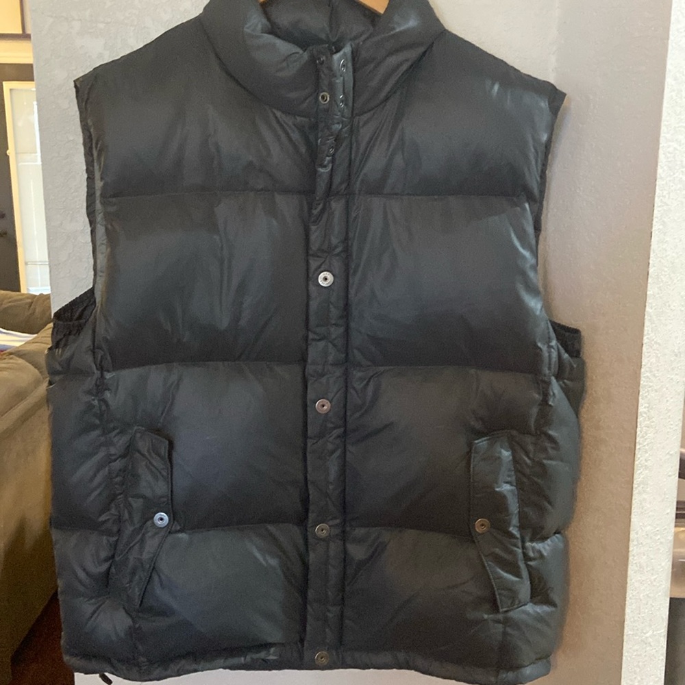 Gap Y2K NY45-18th Size XL Down Filled Grey Puffer Vest Streetwear Kanye